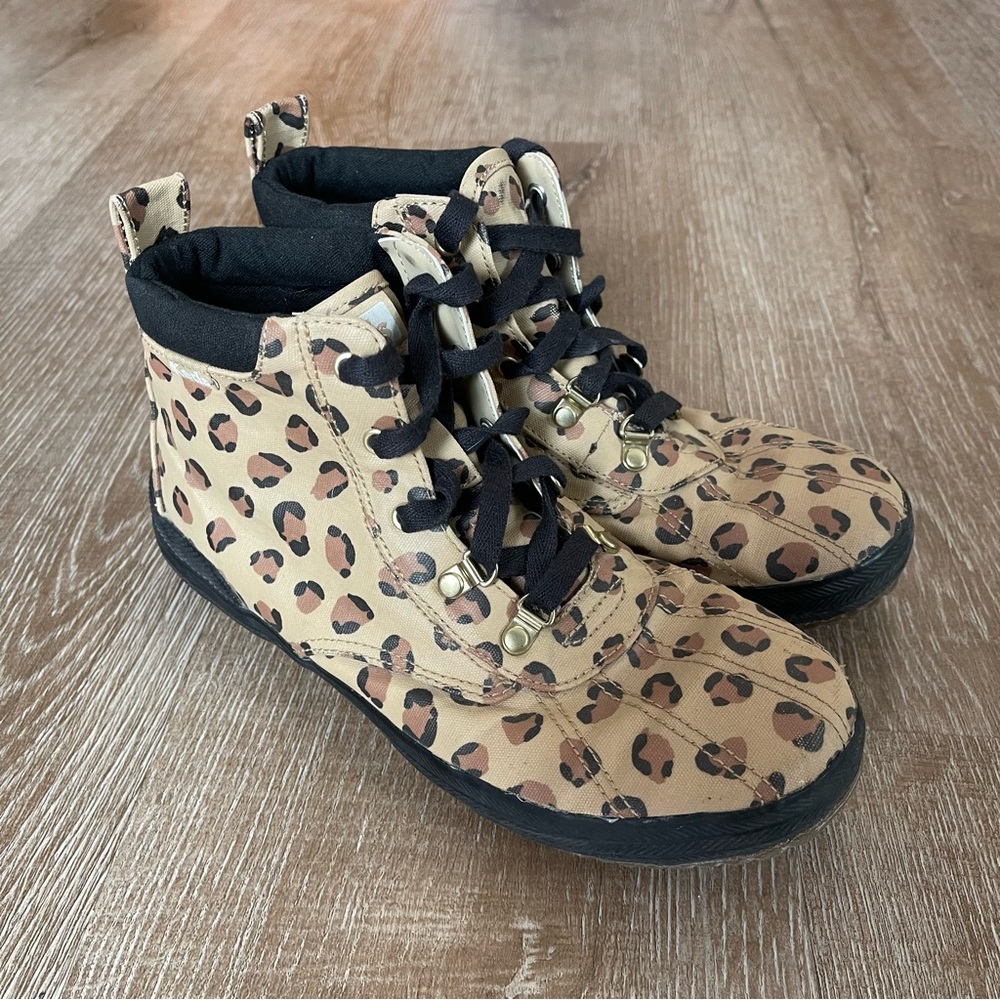 Keds scout Leopard Print kids boots water resistant 3.5 big girl rain outdoor